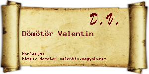 Dömötör Valentin névjegykártya
